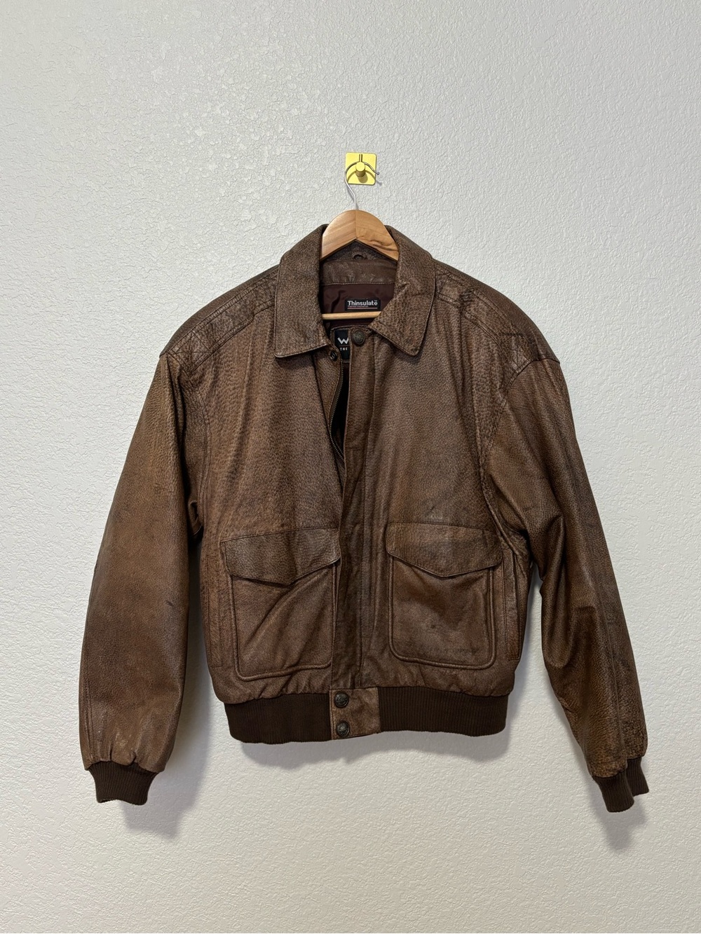 Wilsons Leather Genuine Leather Bomber Jacket Brown L